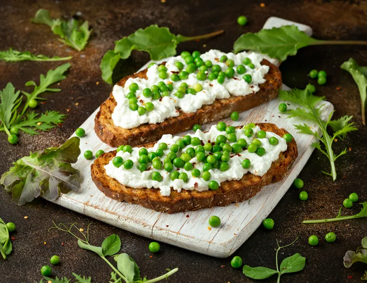 Recette Tartines de petits pois et fromage frais